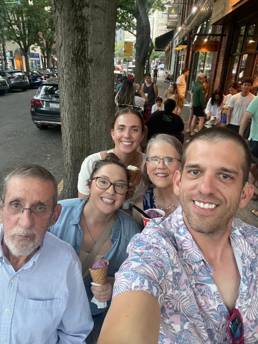 Emily and Daniel with Brie, Deni, and Jose!