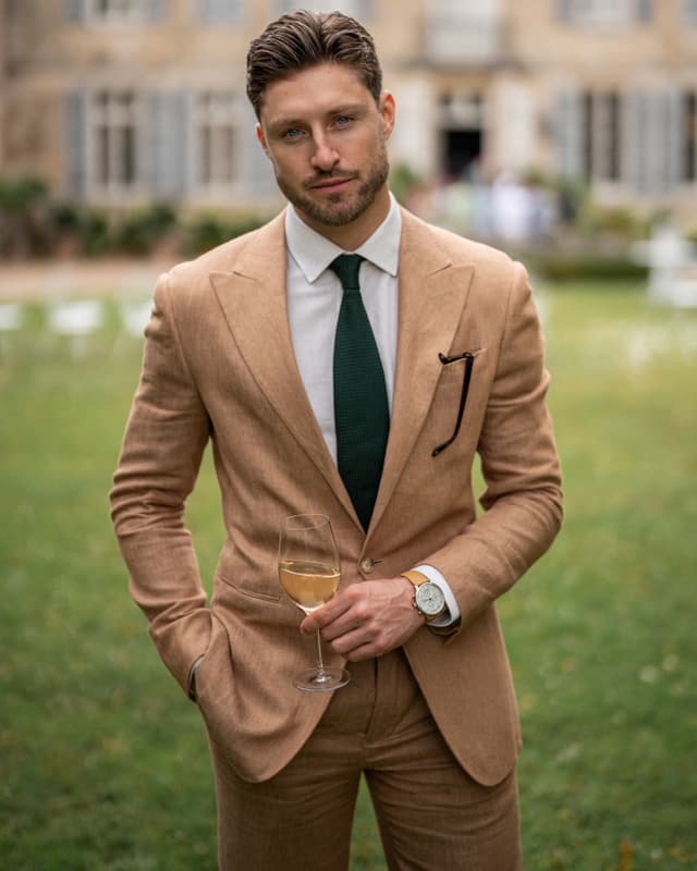 example suit 3, in beige